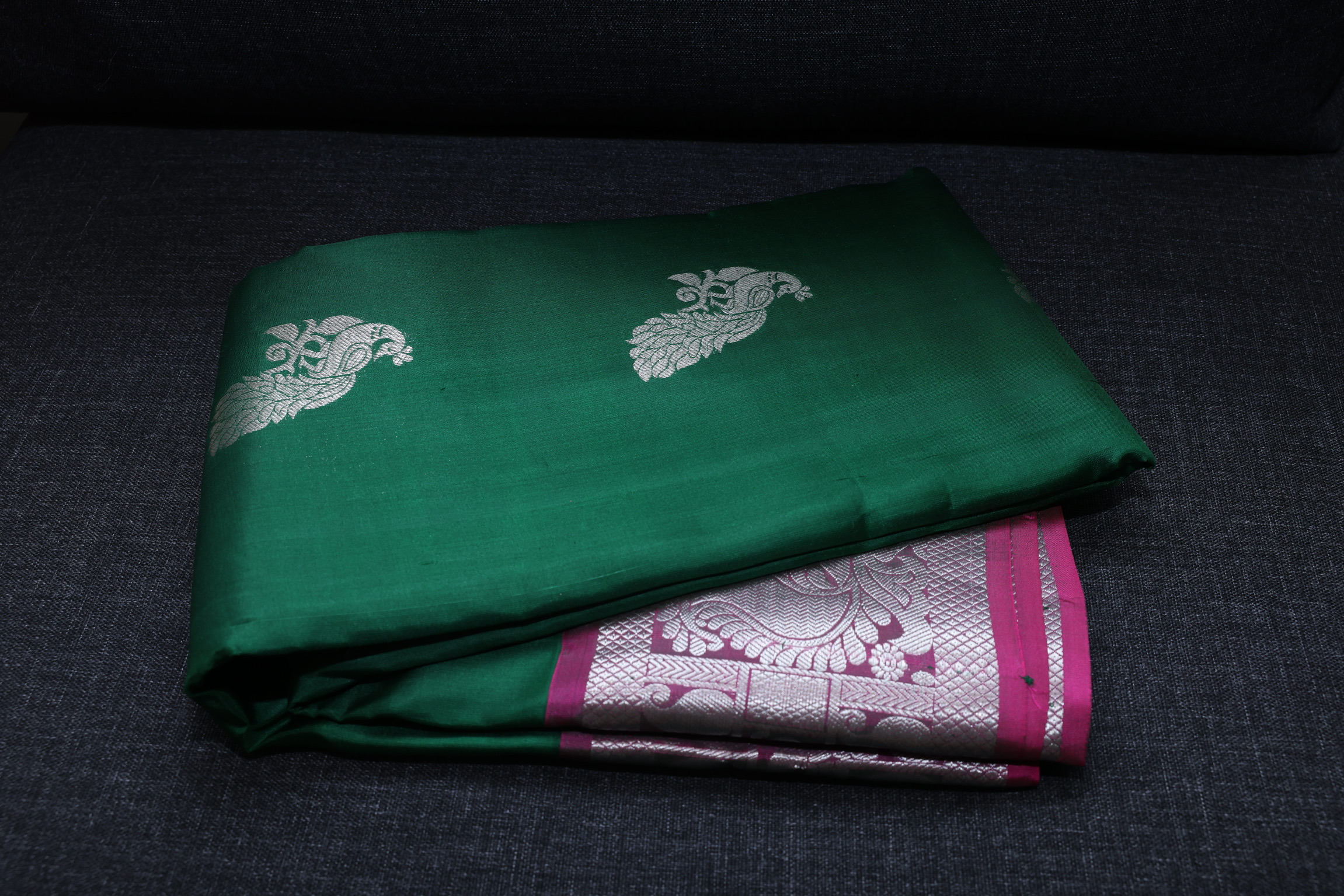 Green Linen Saree